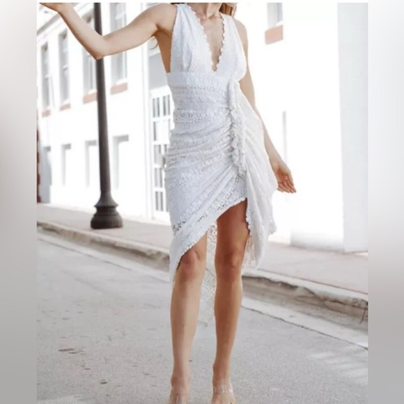 Just BEE Queen Tulum Ruched Crochet Midi Dress size Large - Picture 1 of 14